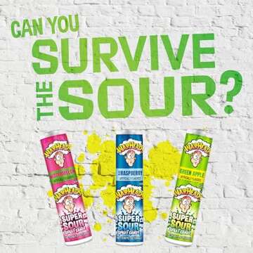 WARHEADS - Super Sour Candy Spray - Blue Raspberry, Green Apple and Watermelon Flavors - 0.68 oz. Bottles - 3 Pack