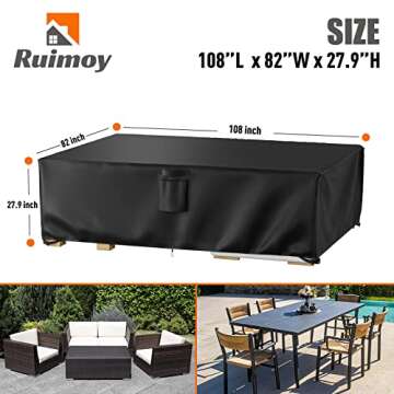 Ruimoy Patio Furniture Covers, Outdoor Furniture Cover Waterproof, General Purpose, Outside Table an...