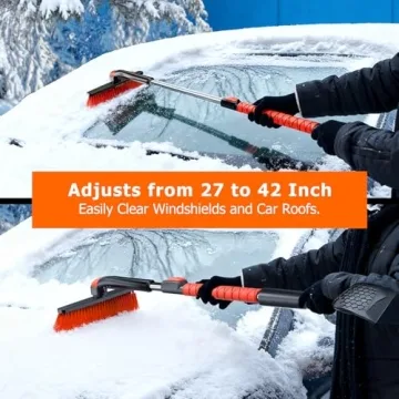 DMJN 2025 Upgrade Extendable Snow Brush & Ice Scraper