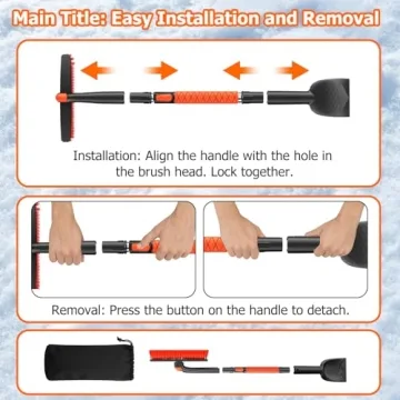 DMJN 2025 Upgrade Extendable Snow Brush & Ice Scraper