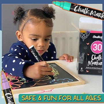 Chalkola 30 Colors Liquid Chalk Markers - Versatile & Easy to Use