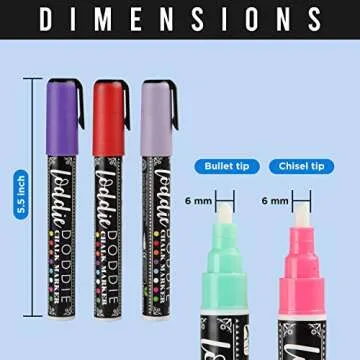 Loddie Doddie 16 Pack Liquid Chalk Markers for Art