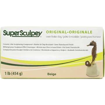Sculpey Super Polymer Clay Beige - 1 lb Soft Oven Bake Clay, Non-Toxic