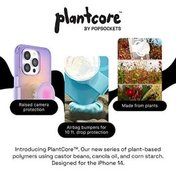 PopSockets iPhone 14 Pro Case with Phone Grip and Slide Compatible with MagSafe, Phone Case for iPhone 14 Pro, Wireless Charging Compatible - Aura