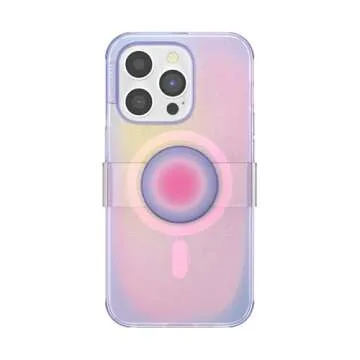 PopSockets iPhone 14 Pro Case with Phone Grip and Slide Compatible with MagSafe, Phone Case for iPhone 14 Pro, Wireless Charging Compatible - Aura