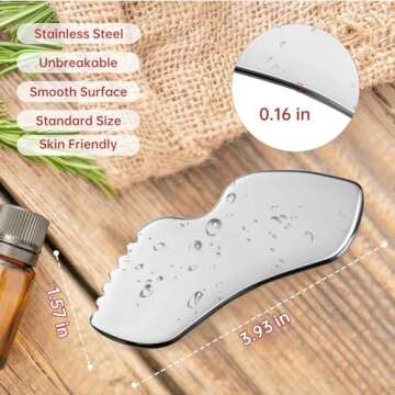 Stainless Steel Gua Sha Facial Tools Metal Detail Gua Sha Stone Body Lymphatic Drainage Massager Fac...