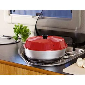 Omnia Oven. Your oven on the stove top. Ideal solution for boat oven, camp oven, and RV oven. Also known as a wonder pot.