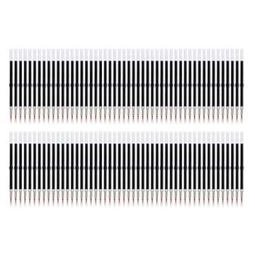 PASISIBICK 100 Pieces Plastic Beadable Pen Refills, 2.44 inch/6.2 cm Black Ink Smooth Writing Pen Refills for Bead Pens DIY PPL Gift(Pack of 100)