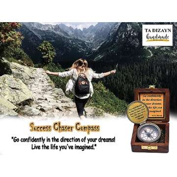 Success Chaser Compass -Unique Gifts for Men - Graduation Gift for Him -Best Graduation Gift Ideas for Son from Mom, Dad - Boyfriend, Grandson- Birthdays Gift -2025 Graduation Gift for College- Gifts