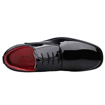Bruno Marc Men's Patent Leather Tuxedo Dress Shoes - Black
