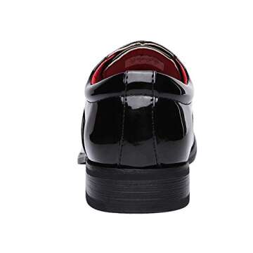 Bruno Marc Men's Patent Leather Tuxedo Dress Shoes - Black