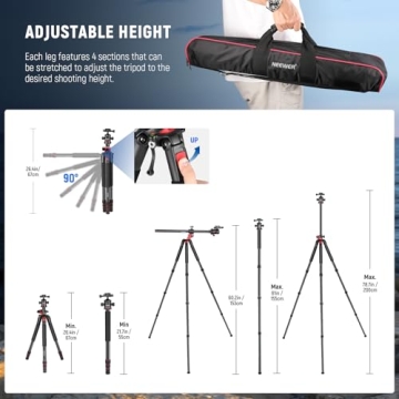 NEEWER 79 inch Tripod: Heavy-Duty DSLR Support
