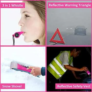 Pink Car Emergency Kit for Women Drivers - HLWDFLZ