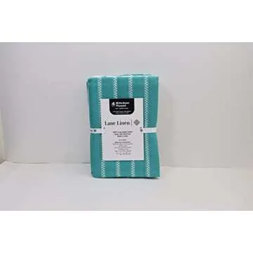 LANE LINEN Kitchen Towels Set - Pack of 4 Cotton Dish Towels for Drying Dishes, 18”x 28”, Kitchen Hand Towels, Absorbent Tea Towels, Towels for Kitchen, Quick Drying Kitchen Towel Set - Peacock Blue