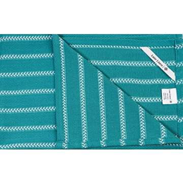 LANE LINEN Kitchen Towels Set - Pack of 4 Cotton Dish Towels for Drying Dishes, 18”x 28”, Kitchen Hand Towels, Absorbent Tea Towels, Towels for Kitchen, Quick Drying Kitchen Towel Set - Peacock Blue