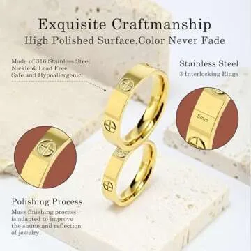 YCSLYW Stainless Steel Love Ring - Elegant Gift for All Occasions