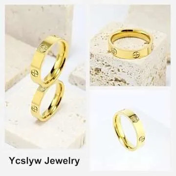 YCSLYW Stainless Steel Love Ring - Elegant Gift for All Occasions