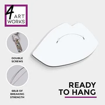 Mirror Gloss Lips 3D Wall Art - Ready to Hang Acrylic Wall Decorations for Bedrooms, Dorms, Living Rooms & More - Hand Assembled & Made in The USA - Modern Home Decor (14"W x 7"T, Gold)