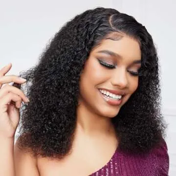 Jessicahair 13x6 Lace Front Wigs For Black Women Curly Human Hair Wigs Brazilian Remy Hair Wet Wavy Lace Wigs Pre Plucked With Baby Hair (12 inch with 150% density)