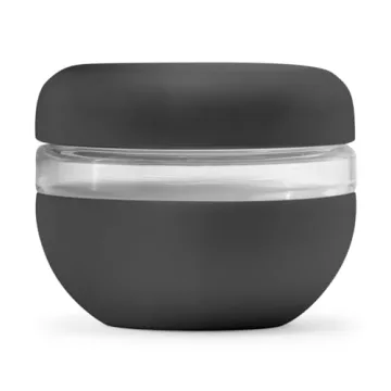 W&P Porter Seal Tight Glass Lunch Bowl Container w/ Lid | Charcoal 16 Ounces | Leak & Spill Proof, S...