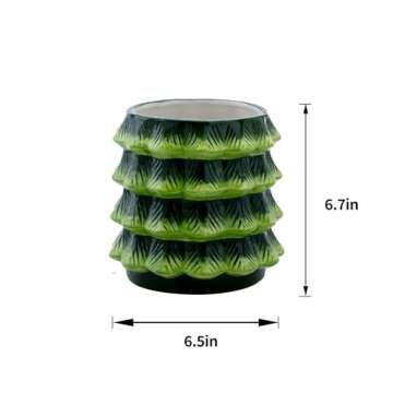 HPYNPES Large Ceramic Christmas Utensil Holder - Festive Christmas Tree Design for Holiday Kitchen D...