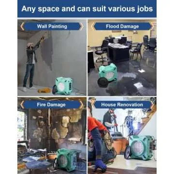 ALORAIR PureAiro HEPA Pro 770 industrial Air Scrubber, 3-Stage Filtration System, GFCI Outlet, Negative Machine, Air Scrubber for Water Damage Restoration Interior Decoration, Green