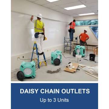 ALORAIR PureAiro HEPA Pro 770 industrial Air Scrubber, 3-Stage Filtration System, GFCI Outlet, Negative Machine, Air Scrubber for Water Damage Restoration Interior Decoration, Green