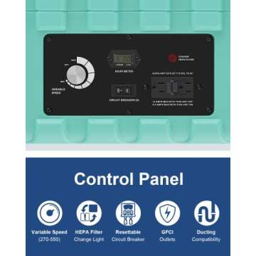 ALORAIR PureAiro HEPA Pro 770 industrial Air Scrubber, 3-Stage Filtration System, GFCI Outlet, Negative Machine, Air Scrubber for Water Damage Restoration Interior Decoration, Green