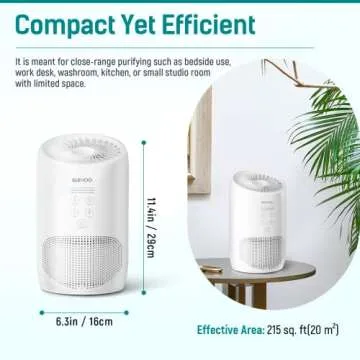 Slevoo Air Purifiers for Bedroom Pets in Home, 2024 New Upgrade H13 True HEPA Air Purifier with Fragrance Sponge, Effectively Clean of Dust, Pets Dander, Smoke, Pollen, Odors, White
