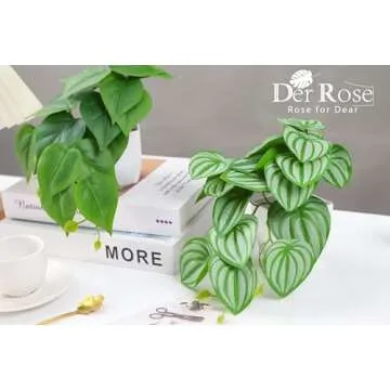 Der Rose 2Pcs Small Fake Plants Artificial Mini Faux Plants for Bathroom Office Desk Shelf Table Accessories Decor Indoor