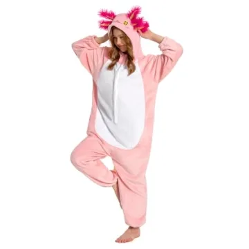 OLAOLA Unisex Axolotl Adult Onesie - Plush Cosplay Pajamas