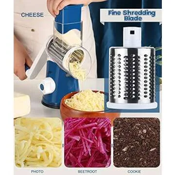 Ourokhome Rotary Cheese Grater Hand Crank Kitchen Shredder