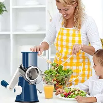 Ourokhome Rotary Cheese Grater Hand Crank Kitchen Shredder
