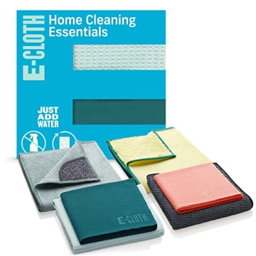 E-Cloth 6-pc Home Cleaning Essentials, Contains Multiple Microfiber Cleaning Cloths for a Streak-Fre...