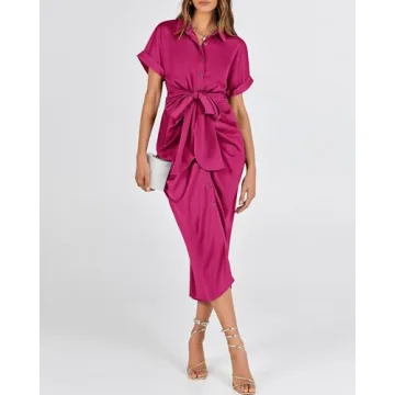 BTFBM Elegant Ruched Summer Maxi Dress for Women
