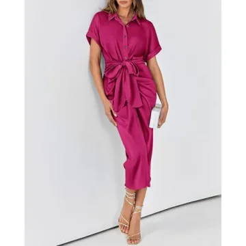 BTFBM Elegant Ruched Summer Maxi Dress for Women