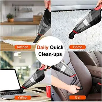Fityou Handheld Vacuum Cleaner Cordless, Rechargeable (USB Charge), Powerful Suction Cleaner, Portable Hand Vacuum for Pet Hair Home and Car Cleaning, Wet & Dry