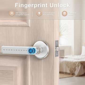 IRONZON Smart Fingerprint Door Lock with App and Code