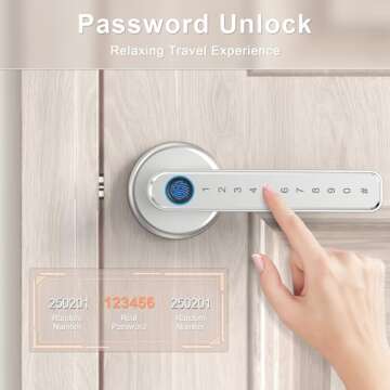 IRONZON Smart Fingerprint Door Lock with App and Code