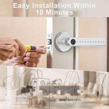 IRONZON Smart Fingerprint Door Lock with App and Code