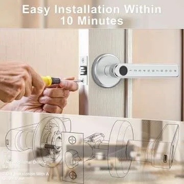 IRONZON Smart Fingerprint Door Lock with App and Code