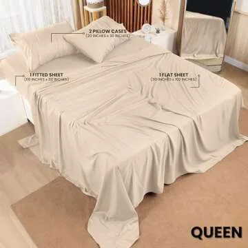 Utopia Bedding Queen Bed Sheets Set - 4 Piece Soft Microfiber Bedding for Ultimate Comfort