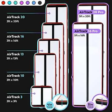 AirTrack 13’ Inflatable Gymnastics Mat - Versatile Exercise Equipment for All Ages
