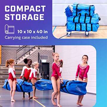 AirTrack 13’ Inflatable Gymnastics Mat with Air Pump | Compact Home Gym Exercise Equipment | 3ft x 13ft x 4 Inch Thick Tumbling Air Mat