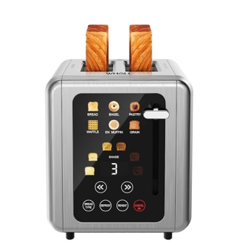 WHALL 2 Slice Touch Screen Toaster with Defrost Function