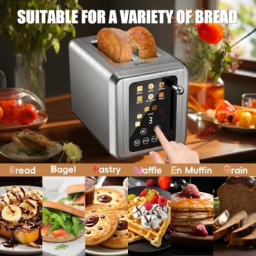 WHALL 2 Slice Touch Screen Toaster with Defrost Function