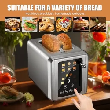 WHALL 2 Slice Touch Screen Toaster with Defrost Function