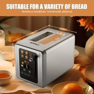 WHALL 2 Slice Touch Screen Toaster with Defrost Function