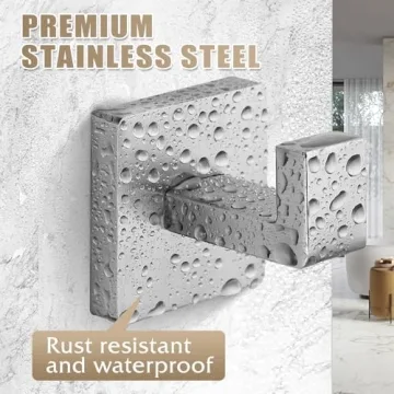 Fenas Stainless Steel Towel Hooks 2 Pack - Dual Functionality