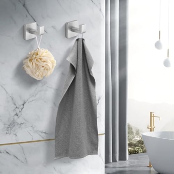 Fenas Stainless Steel Towel Hooks 2 Pack - Dual Functionality